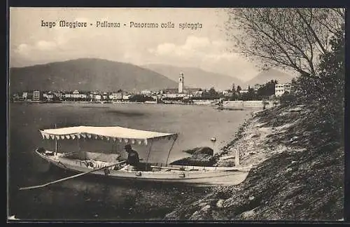 AK Pallanza /Lago Maggiore, Panorama colla spiaggia