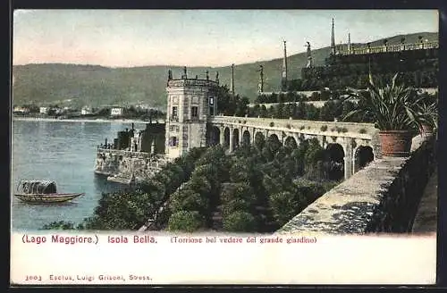 AK Isola Bella /Lago Maggiore, Torrione bel vedere del grande giardino