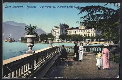 AK Pallanza /Lago Maggiore, Panorama dai Giardini pubblici