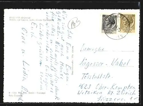 AK Gussago /Brescia, Veduta del Centro, sullo sfondo Camaldoli
