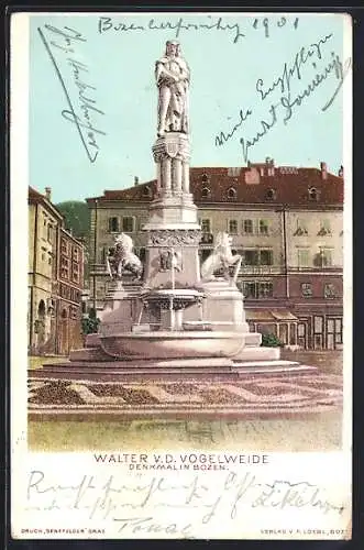 AK Bozen, Denkmal Walter v. d. Vogelweide