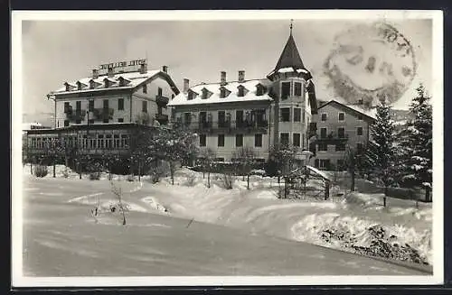 AK Dobbiaco /Pusteria, Hotel Bellevue im Winter