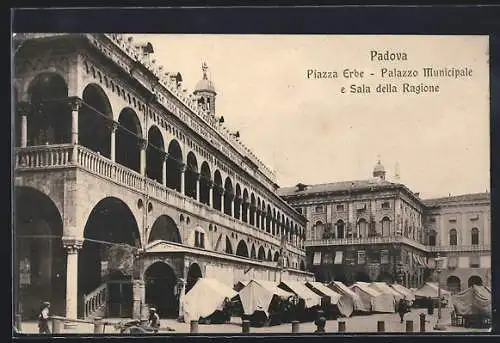 AK Padova, Piazza Erbe, Palazzo Municipale e Sala della Ragione