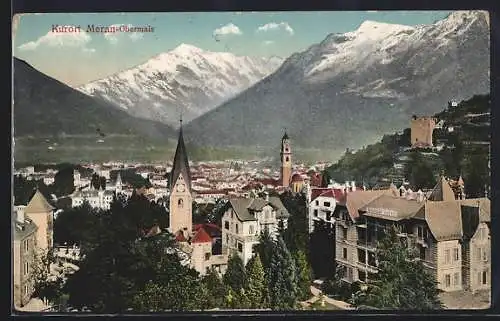 AK Meran-Obermais, Blick über die Dächer