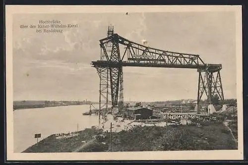 AK Rendsburg, Hochbrücke über den Kaiser-Wilhelm-Kanal