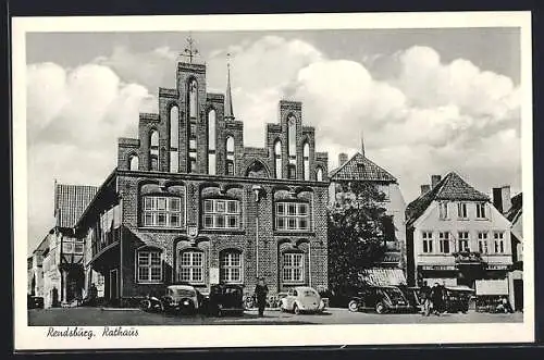 AK Rendsburg, Rathaus mit Geschäften