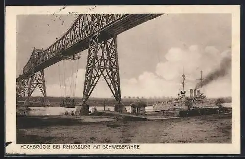 AK Rendsburg, Hochbrücke mit Schwebefähre