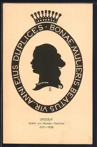 AK Hadamar, 600-Jahrfeier 1924, Gräfin Ursula von Nassau-Hadamar