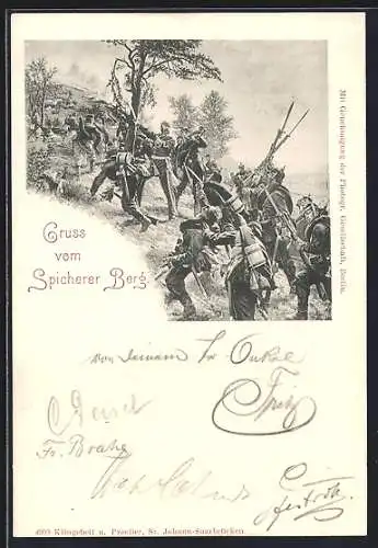 AK Spicheren, Soldaten auf dem Spicherer Berg, Reichseinigungskriege