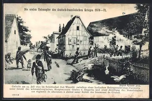 AK Schirlenhof, Gefecht im Ort am 25. Juli 1870, Patrouille wird angegriffen