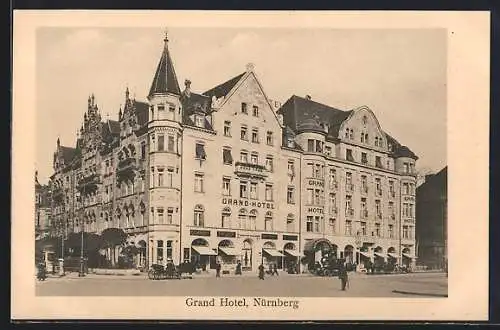 AK Nürnberg, Grand Hotel, Litfasssäule