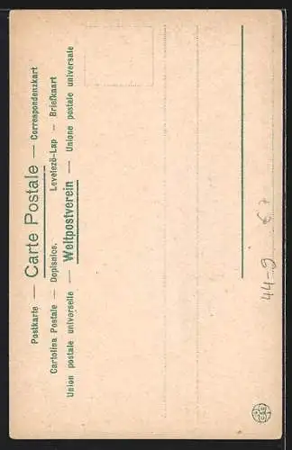 Lithographie Lehrer weist zwei Schüler im Klassenraum zurecht