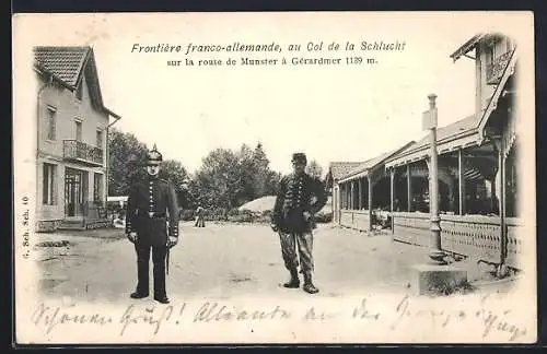 AK Col de la Schlucht, Frontière franco-allemande, sur la route de Munster à Gérardmer