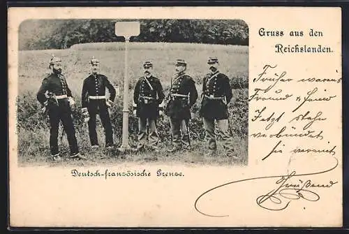 AK Soldaten an der Deutsch-französischen Grenze