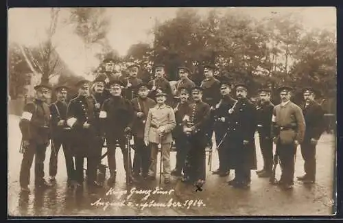 AK Uniformierte Soldaten des Grenzdienstes, August-September 1914