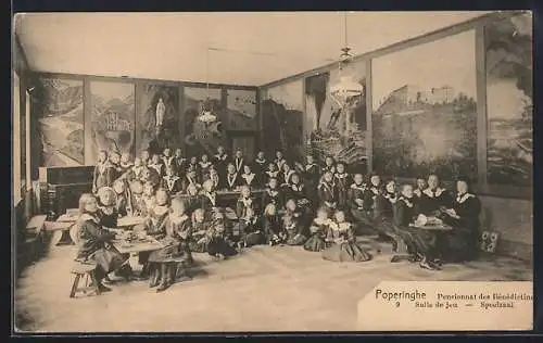 AK Poperinghe, Pensionnat des Bénédictine, Salle de Jeu, Speelzaal