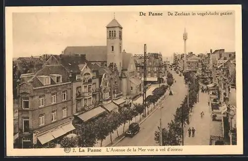 AK La Panne, L`Avenue de la Mer vue à vol d`oiseau