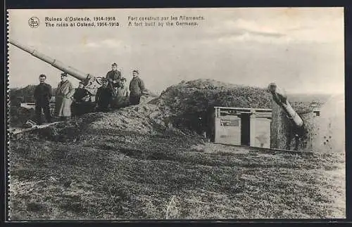 AK Ostende, Fort construit par les Allemands, Ruines