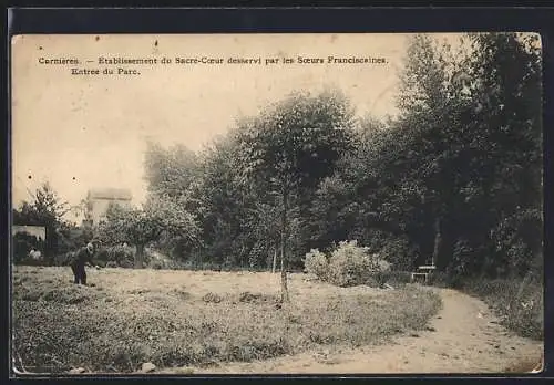 AK Carnières, Etablissement du Sacre-Coeur desservi par les Soeurs Franciscaines, Entrée du Parc