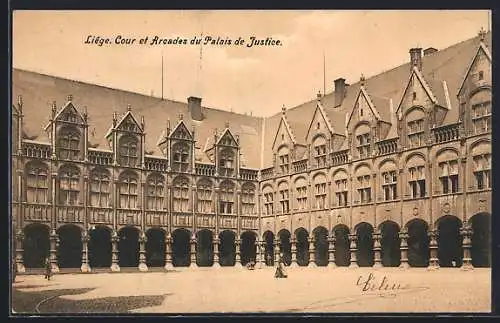 AK Liége, Cour et Arcades du Palais de Justice