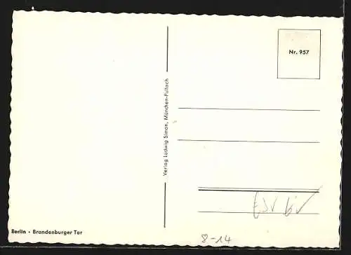AK Berlin, Brandenburger Tor, Grenze