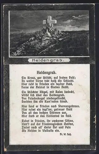 AK Soldatengrab, Gedicht Heldengrab