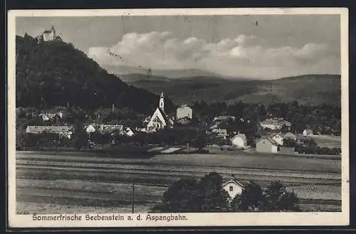 AK Seebenstein a. d. Aspangbahn, Teilansicht mit Kirche