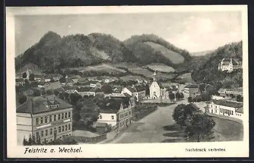 AK Feistritz a. Wechsel, Strassenansicht mit Volksschule