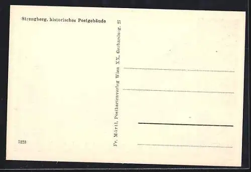 AK Strengberg, Ansicht mit historischem Postgebäude