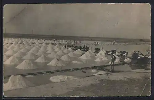 Foto-AK Hordio, Blick über die Saline Hordio-Hafen