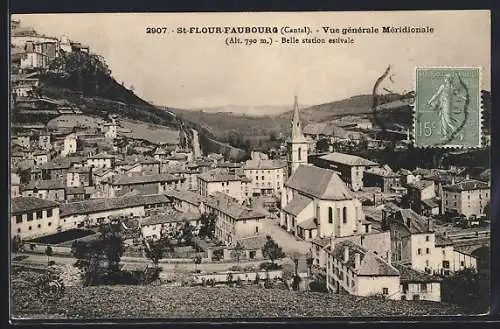 AK St-Flour-Faubourg, Vue générale Méridionale, Belle station estivale