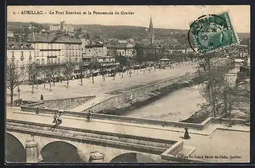 AK Aurillac, Le Pont Bourbon et la Promenade du Gravier