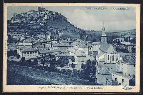 AK Saint-Flour, Vue générale, Ville et Faubourg