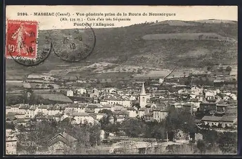 AK Massiac, Vue générale prise de la Route de Neussargues avec Pont sur l`Alagnon