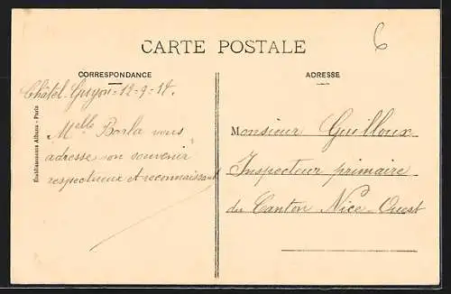 AK Sedaiges, Château de Sedaiges avec fontaine et cavaliers en 1840