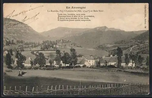 AK La Bastide, Puy Chavaroche (Alt. 1747m) et Bois Noir, Vue des montagnes en Auvergne