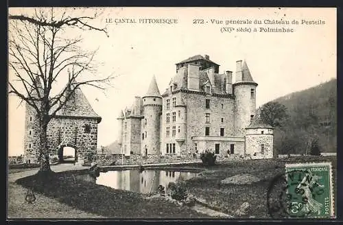 AK Polminhac, Vue générale du Château de Pesteils (XIVe siècle)