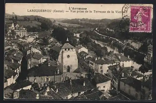 AK Laroquebrou, Vue prise de la Terrasse de la Vierge