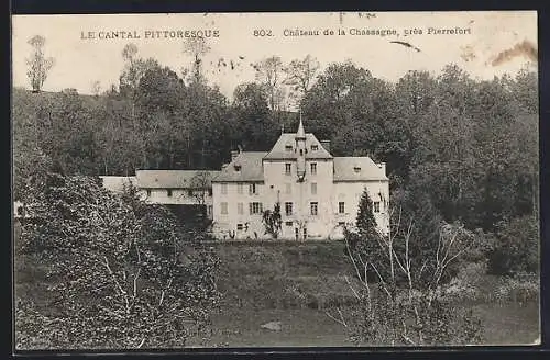 AK Pierrefort, Château de la Chassagne entouré de forêt