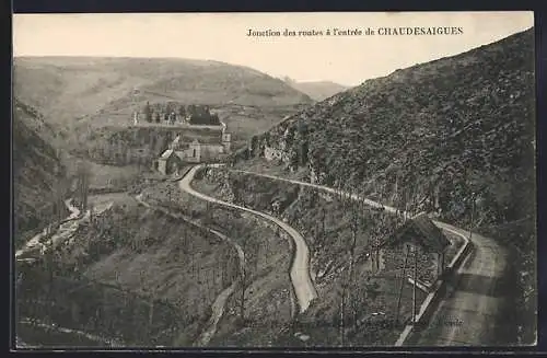 AK Chaudes-Aigues, Jonction des routes à l`entrée de la ville