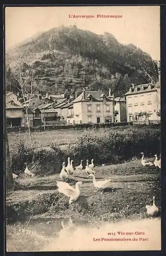 AK Vic-sur-Cère, Les Pensionnaires du Parc