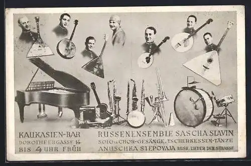 AK Wien, Kaukasien-Bar, Dorotheergasse 14, Russenensemble Sascha Slavin