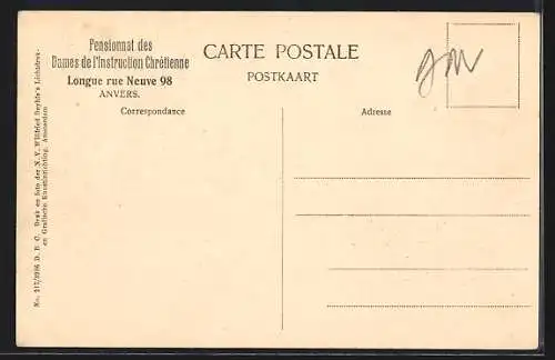 AK Anvers, Pensionnat des Dames de l`Instruction Chrétienne, Dortoir Enfant Jésus