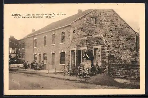 AK Bande, Lieu du massacre 1944, Café-Restaurant de la Halte Ardennaise E. Maréchal-Mousny