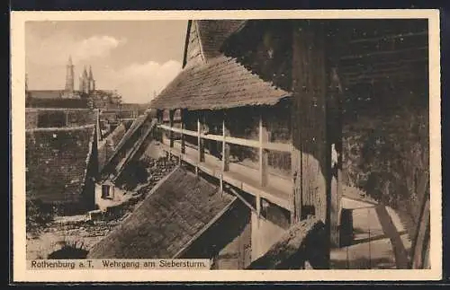 AK Rothenburg / Tauber, Wehrgang am Siebersturm