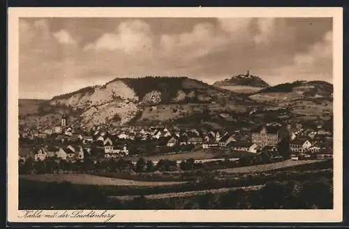 AK Kahla / Saale, Ortsansicht mit Leuchtburg