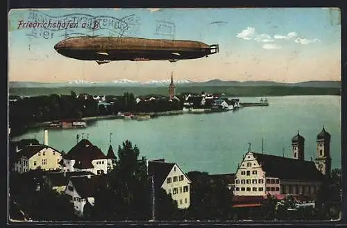 AK Friedrichshafen, Zeppelin über dem Bodensee