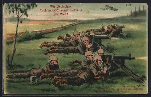 Künstler-AK Bruno Bürger & Ottillie Nr.8418: Infanterie-Maschinen-Gewehr-Kompagnie