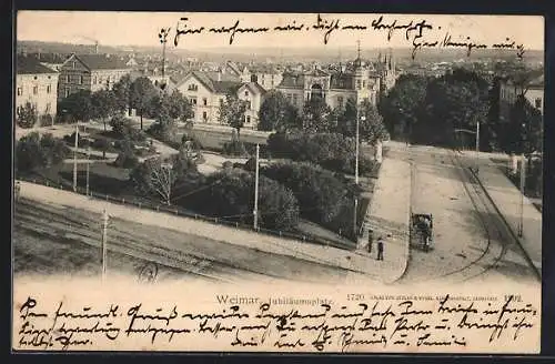 AK Weimar / Thüringen, Jubiläumsplatz aus der Vogelschau