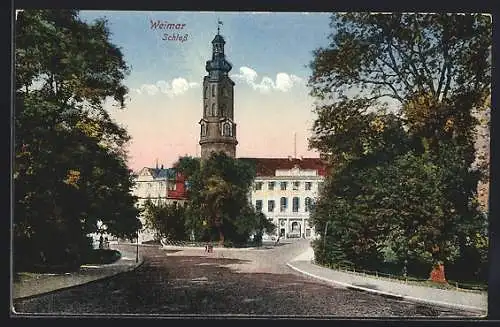 AK Weimar / Thüringen, Schloss mit Park